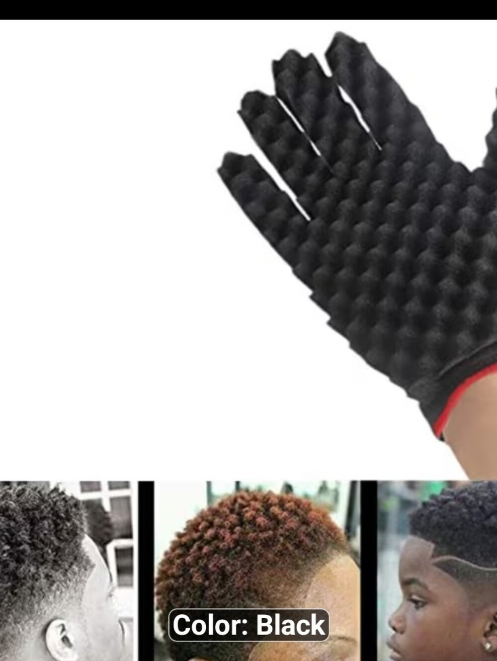 NEW 4 Piece Curling Sponge Set-gloves, metal brush pick, twist comb. Men/Women - Picture 7 of 11
